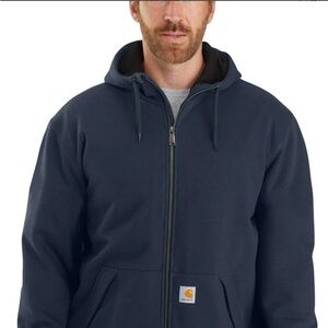 Carhartt Rain Defender Loose Fit Midweight Thermal-lined Full-Zip Hoodie Navy